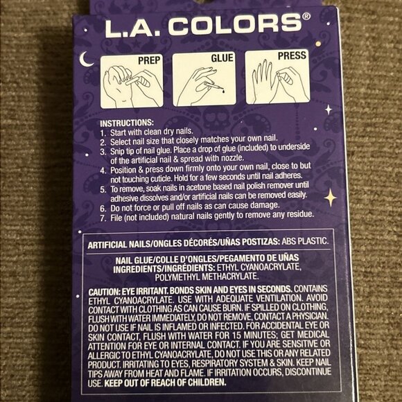 L.A. Colors Artificial Nails Beautifully Bewitched Enchanted Medium Length Almon - Picture 8 of 8